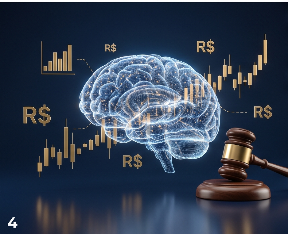 Inteligência artificial cruzando dados jurídicos e financeiros